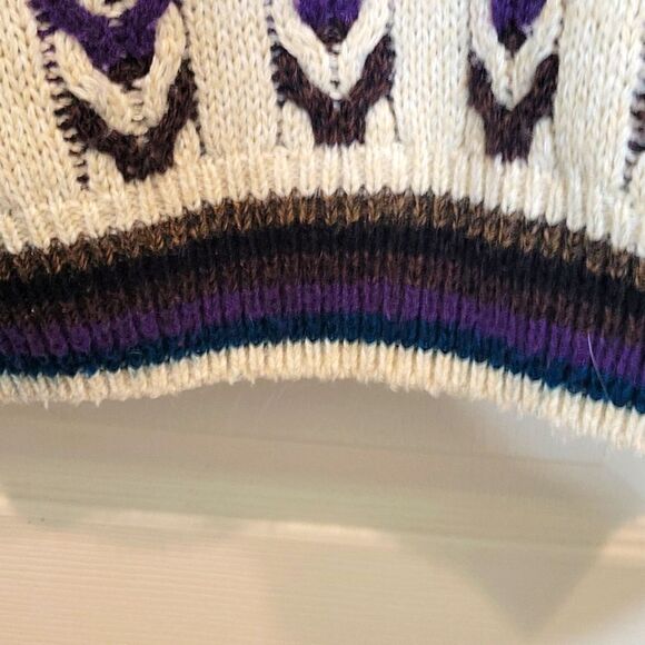 JANTZEN Multicolored Heavy Crewneck Sweater Size Medium - Picture 4 of 8